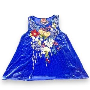 Johnny Was Josephine Velvet Swing Tank Sz XS Silk Blend